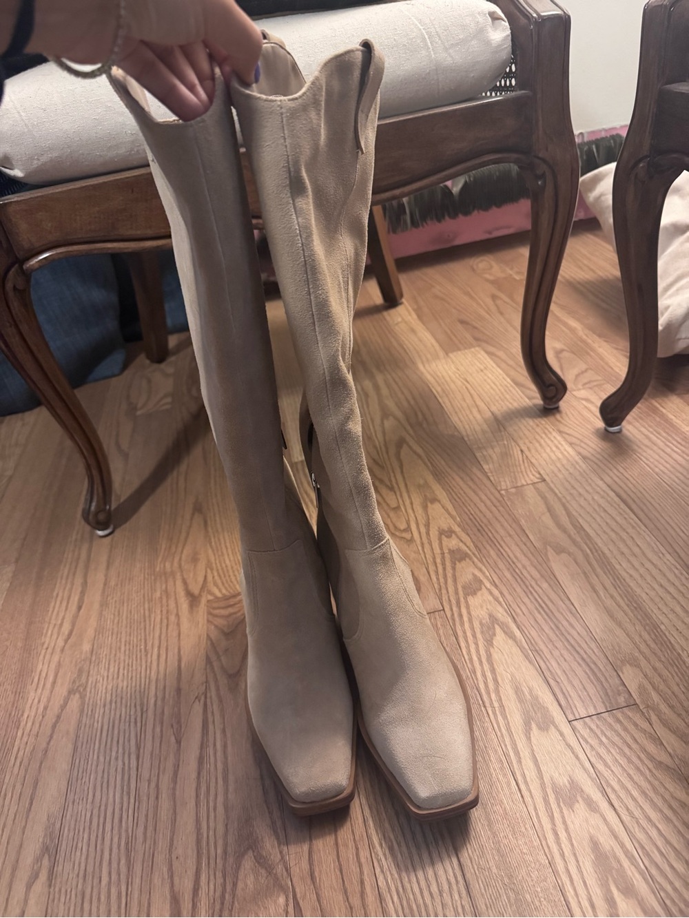 Tall Women's Knee-High Boots in Beige